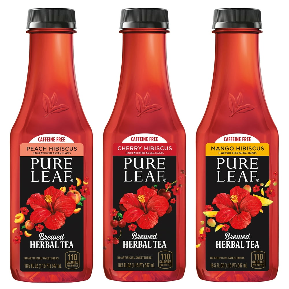 Pure Leaf Caffeine Free Brewed Herbal Iced Tea, Variety Pack, 18.5 fl