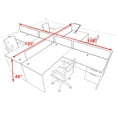 thumbnail image 2 of Four Person Modern Accoustic Divider Office Workstation Desk Set, #OF-CPN-FPRB41, 2 of 2
