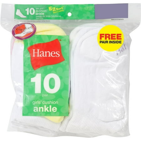 Hanes - Girls P10+1 Ankle - Walmart.com