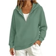 thumbnail image 5 of Sweatshirt for Women Relaxed Fit Half-Zip Hoodie Long Sleeve Pullover Sweatshirt for Casual Wear, 5 of 7