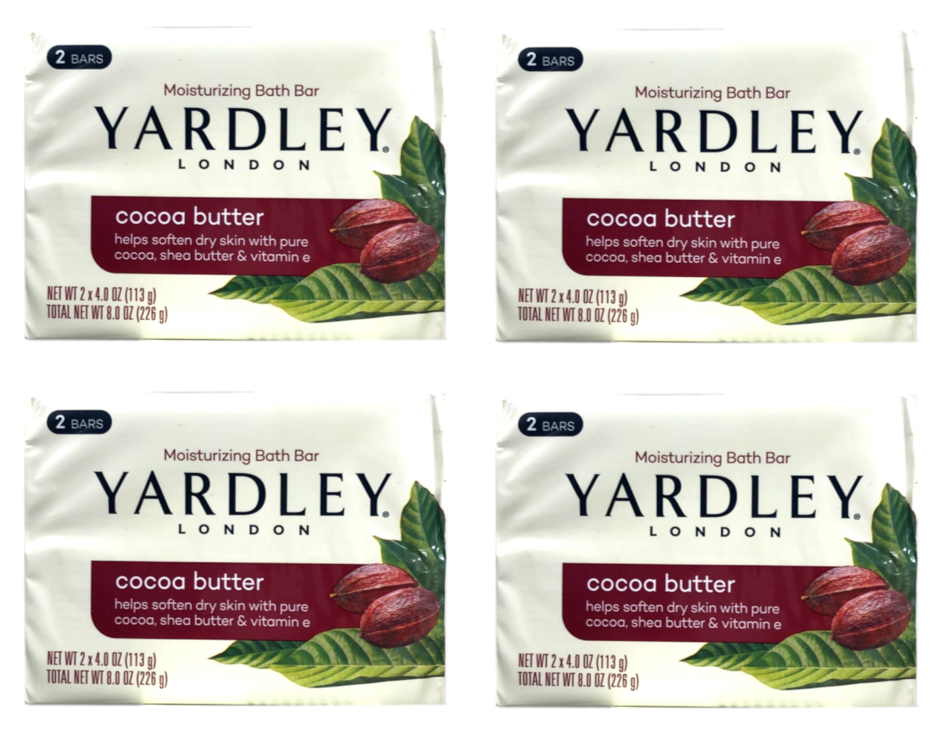 Yardley London Moisturizing Bath Bar Cocoa Butter 2 X 4oz - Pack Of 4 ...