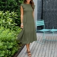 thumbnail image 5 of KTMKH Dress for Women Summer Casual Flutter Short Sleeve Crew Neck Smocked Elastic Waist Tiered Midi Dress Vestidos, 5 of 8