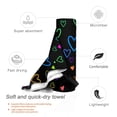 thumbnail image 3 of YFYANG Adult Microfiber Portable Travel Towel, Colorful Love Pattern Quick Dry Towel with Hiking Buckle PVC Pouch, 16" x 31.5", 3 of 6