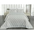thumbnail image 2 of Ambesonne Palm Leaf Quilted Bedspread Set 3 Pcs, Grey Tropic Leaves Exotic, King, Grey and White, 2 of 4