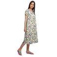 thumbnail image 4 of Moomaya Printed Short Sleeve Nightdress For Ladies Button Placket Nightwear, 4 of 5