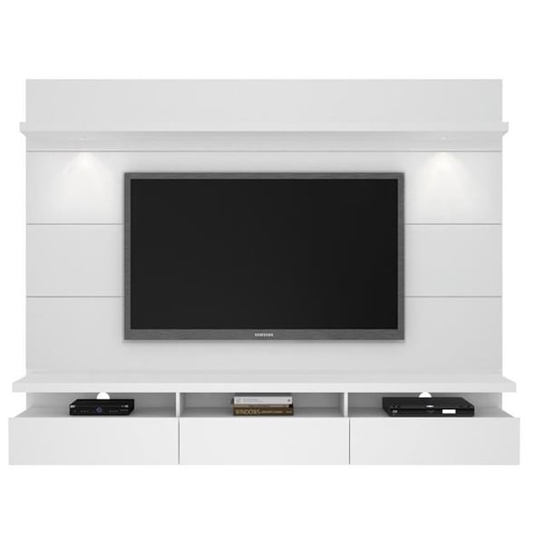 Manhattan Comfort 23852 2 2 Cabrini Floating Wall Theater Entertainment Center 44 White Gloss Walmart Com Walmart Com