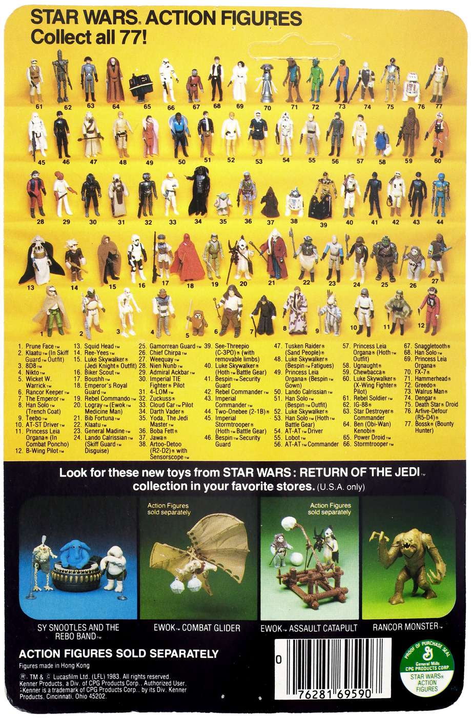 Star Wars Vintage 1983 Prune Face Action Figure