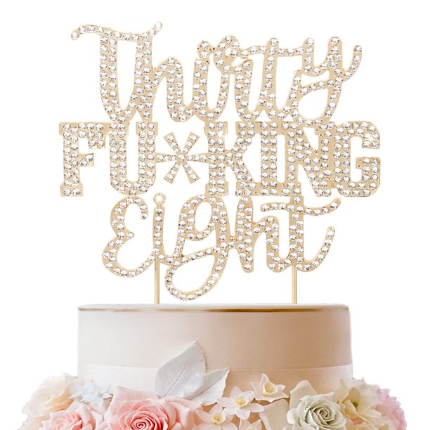 Lingteer Treinta Y Ocho Divertidos Adornos Dorados Para Tartas Con Diamantes De Imitación – Saludos Al 38 Cumpleaños 38 Años De Antigüedad, Centros De Mesa Para Tartas, Decoraciones, Cartel De Regalo.