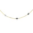 thumbnail image 2 of 14k Two Tone Gold Anklet with Diamond Cut Heart Style Stations 10 in, 2 of 3