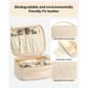 thumbnail image 5 of Bolsa de maquillaje de viaje Vlando de gran capacidad, piel sintética, color beige, 5 of 9