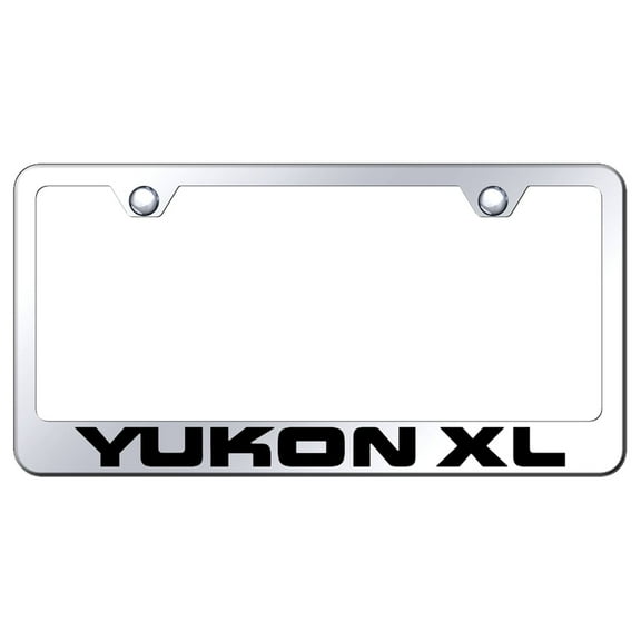 GMC Yukon XL Laser Etched Logo Stainless Steel License Plate Frame (Chrome)