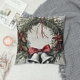 thumbnail image 2 of Snowman Winter Theme Suede Throw Pillow Covers - Sparrow Rabbit Gift Snowman Decor , Xmas Square  Velvet Cushion Cover Sets, 2 of 5