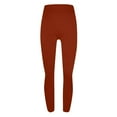 thumbnail image 5 of Miluxas High Waisted Leggings for Women Solid Color Soft Tummy Control Pants Workout Yoga Pants for Running Brown M(M), 5 of 5