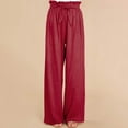 thumbnail image 3 of Pantalones Casuales De Mujer, Pantalones Largos De Mujer Con Cinturón De Pierna Ancha Para Fiesta ANGGREK Vino Tinto L, 3 of 5
