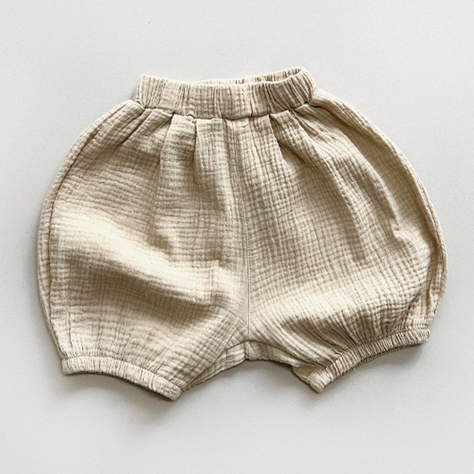 UACY Baby Bloomers for Boys Girls Cotton Linen Bubble Shorts 𝐃iaper 𝐂overs Infant Solid Underwear Cute Summer Clothes ﻿ (Beige, 4-5 Years)