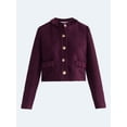 thumbnail image 6 of Free Assembly Women’s and Women's Plus Ruffle Trim Nubby Jacket with Long Sleeves, Sizes XS-4X, 6 of 6