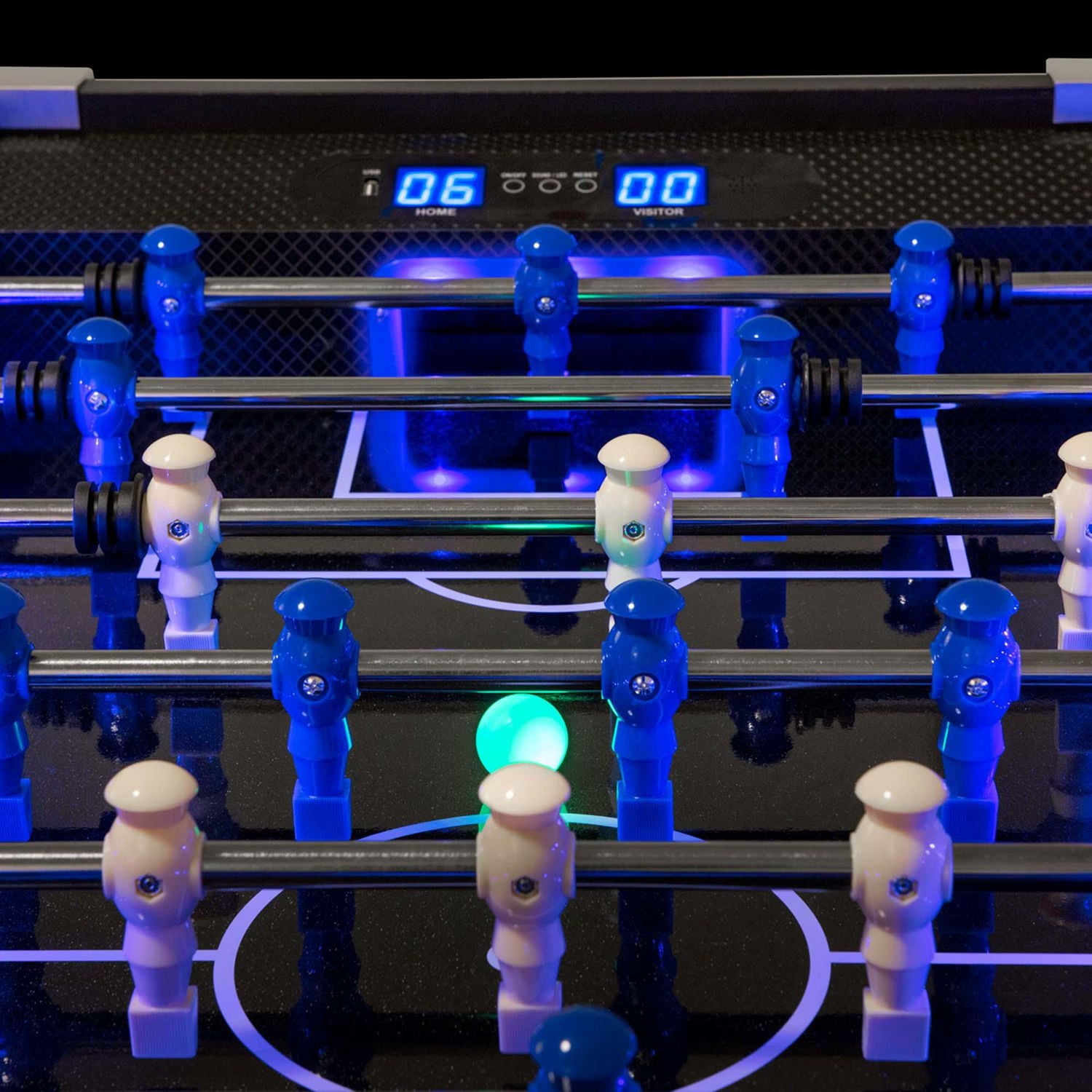 ATOMIC 58" Azure LED Light Up Foosball Table Black