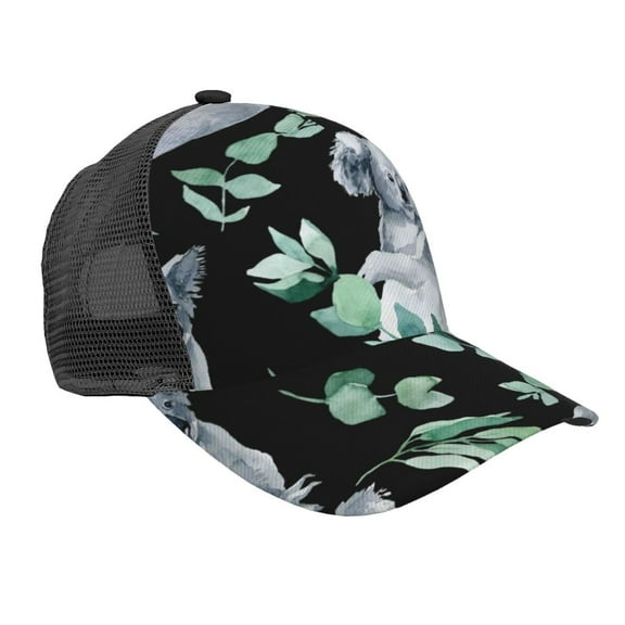 Lsque Cartoon Koala Bear Printed Trucker Hat - Baseball Cap for Men Women - Breathable Mesh Side, Adjustable Fit - for Casual Wear
