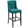 thumbnail image 3 of Hawthorne Collections 30.5" Fabric Tufted Bar Stool in Teal (Set of 2), 3 of 7
