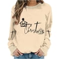 thumbnail image 5 of Wancir Christmas Sweatshirts For Women Merry Christmas Letter Graphic Printted Tops Crewneck Long Sleeve Xmas Pullover, 5 of 6