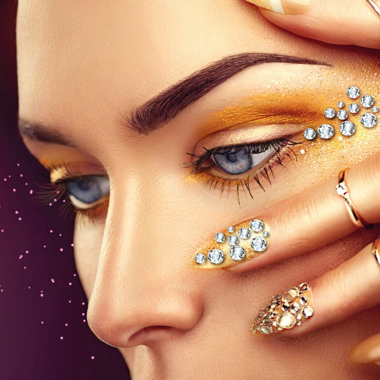 Nail Crystals Rhinestones Nail Art Rhinestones Gems with Diamond for Nails  Eye Makeup Decoration - style 4 