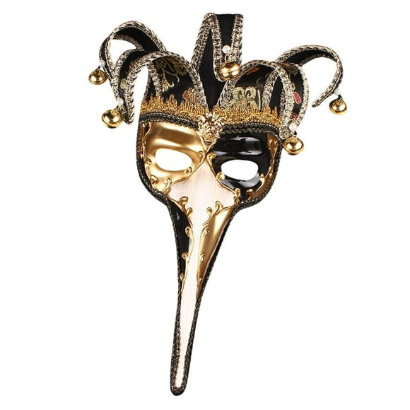 Rongfmy Halloween Mardi Gras Dress up Carnival Prom Costume Accessory for Black