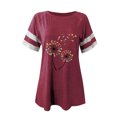 thumbnail image 2 of Birdeem Chemises pour Femmes Tee à Rayures Tee-Shirt Original Manches Courtes Col Rond Tops, 2 of 4