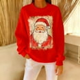 thumbnail image 4 of Atogsazn Christmas Sweatshirt for Womens Retro Santa Claus Graphic Pullover Shirt Loose Fit Fall Tops Clothes 04-Red XXL Fashion, 4 of 8