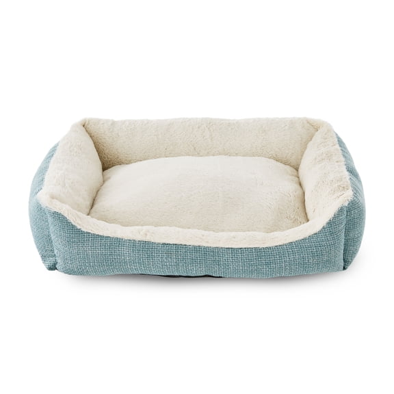 Vibrant Life Medium Luxe Cuddler Dog Bed, Blue, 21" x 27"