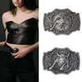 thumbnail image 2 of Big Cowboy Belt Buckle Long Horn Belt Buckle Vintage Western Belt Buckle Metal Belt Buckle For Men Cowgirl Buckle, 2 of 9