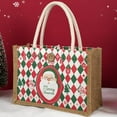 thumbnail image 1 of Adornos navideños, bolsas de regalo navideñas, bolsas de regalo navideñas, bolsas de regalo navideñas con ambiente festivo de Papá Noel, bolsas de regalo navideñas con manzanas, bolsas de lino portáti, 1 of 6