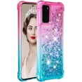 thumbnail image 3 of Case for Galaxy A26 5G,Flowing Bling Liquid Gradient Sparkle Moving Glitter Quicksand Waterfall Anti-Fall Girls Women Protect Phone Case for Samsung Galaxy A26 5G (Pink/Green), 3 of 14