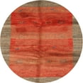 thumbnail image 1 of Ahgly Company Machine Washable Indoor Round Contemporary Neon Red Area Rugs, 3' Round, 1 of 7