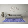 thumbnail image 3 of Ahgly Company Indoor Square Medallion Blue Traditional Area Rugs, 7' Square, 3 of 4