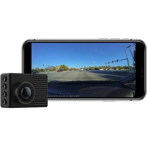 Garmin Dash Cam 66W, Extra-Wide 180-Degree Field of View In 1440P HD, 2" LCD Screen and Voice Control, Very Compact with Automatic Incident Detection and Recording , Black