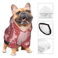 thumbnail image 3 of Fotbe Red Meat Sudadera con Estampado para Perros Pequeños – Suéter con Capucha para Mascotas, Tela Suave de Forro Polar con Bolsillo-Large, 3 of 7