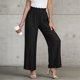 thumbnail image 2 of Pantalones de Cintura Alta de Pierna Ancha para Mujeres Trabajo Casual Pierna Ancha Recortada Viaje Senderismo Cintura Elástica con Bolsillos, 2 of 9
