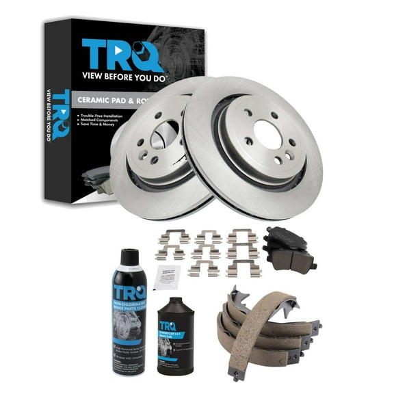 TRQ Rear Brake Pad & Rotor Kit BKA42525 Fits Select 2007-2009 Volvo S80