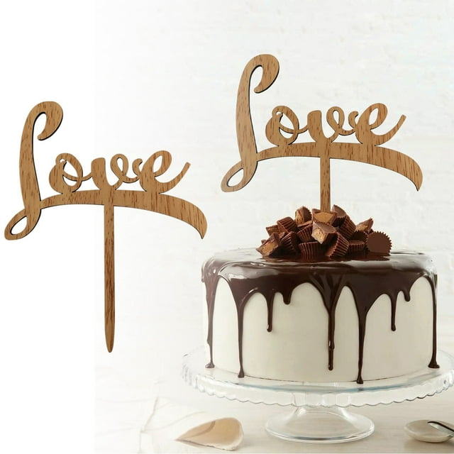 Cake Topper Wedding Cake Picks Wedding Cake Picks and Toppers Wooden Cake Topper