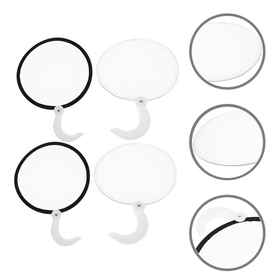 SWETRACE 4Pcs Compact Foldable Hand Fan White Summer Travel Wedding Events