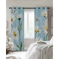 thumbnail image 3 of Spring Daisy Blackout Curtains for Bedroom Living Room, White Flowers Butterfly 54 In Long Thermal Insulated Room Darkening Drapes Grommet Window Treatments, 42 x 54 In, 3 of 9