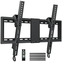 MountFTV Tilting TV Wall Mount for 32-82 inch TVs, Low Profile Flat Wall Mount Bracket, Max 600x400mm, Holds up to 132lbs, Fit 16", 18", 24" Stud