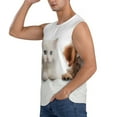 thumbnail image 3 of Fotbe Cute Kittens And Puppy Men's Camiseta sin Mangas Estampada para Hombres, Playera Casual para Gimnasio, Entrenamiento, Playa-XX-Large, 3 of 7