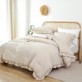 thumbnail image 3 of Soft Fluffy Comforter Set 3PCS Ruffled Blush All Season Vintage Shabby Chic Bedding Queen Size, 3 of 9