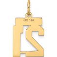 thumbnail image 4 of 14K Yellow Gold Small Satin Number 21 Charm Made In United States lss21, 4 of 6