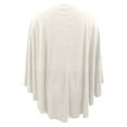 thumbnail image 4 of Bohemian Hooded Cape Shawl Solid Color Womens Large Cross Front Poncho Sweater Wrap Topper Knitted Elegant Shawls Cape for Fall Winter,White, 4 of 5