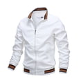 thumbnail image 2 of Chaqueta deportiva impermeable para exteriores para hombre, chaqueta bomber para primavera y verano, ropa de hombre, chaqueta cortavientos de moda para hombre, chaqueta informal blanca, 2 of 4