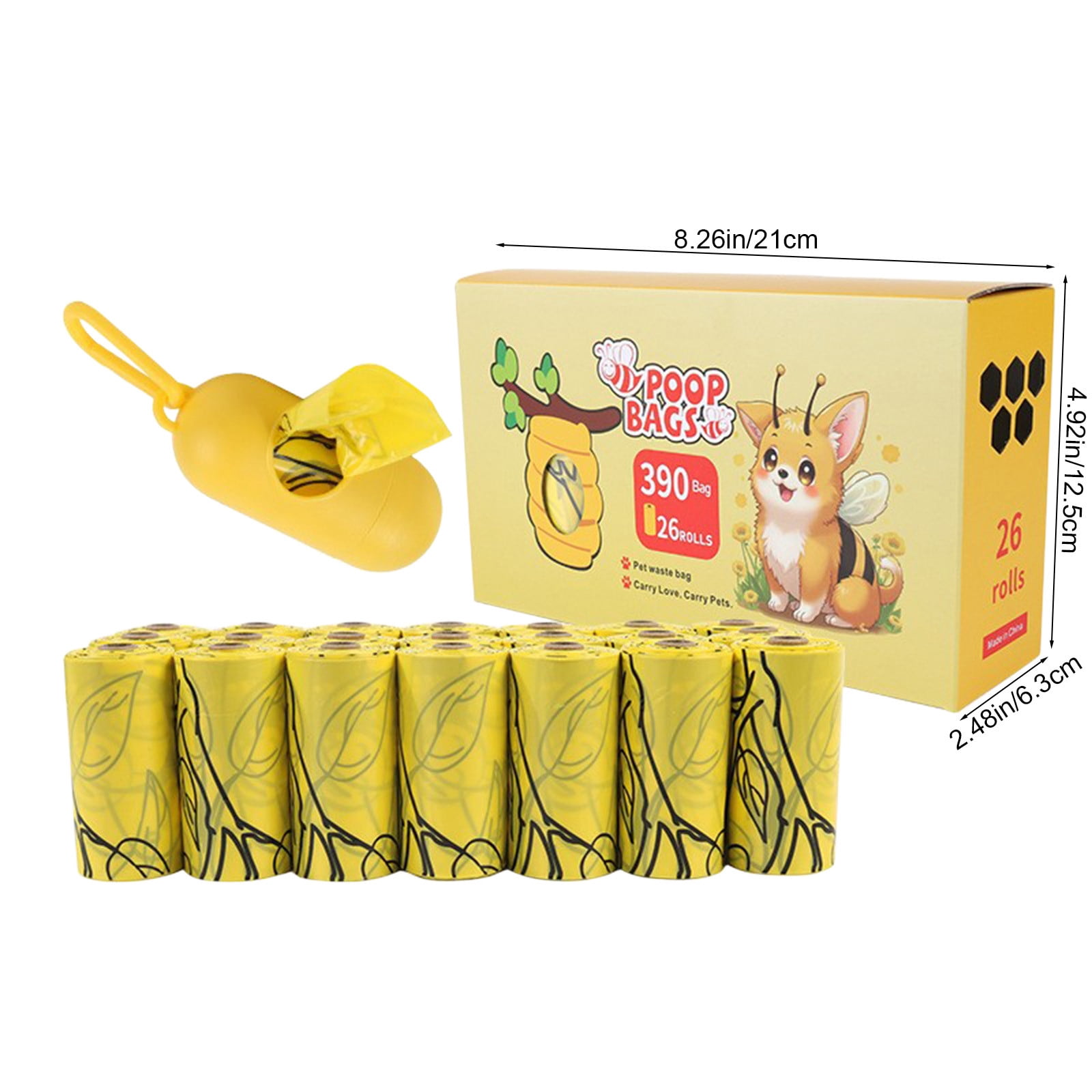 Printed Thickened Small Pet Waste Bags for Outdoor Dog Walking Poop Bags Eco-Friendly Material Leak-Proof Design Portable Dispenser