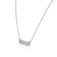 thumbnail image 2 of 925 Sterling Silver White Clear Baguette-Shape CZ Sideways Bar Pendant Necklace, 18", 2 of 4