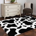 thumbnail image 3 of 4x6Ft Area Rugs Black and White Non-Skid Rubber Backing Large Rectangle Rugs - Living Room Bedroom Home Office, Farmhouse Cow Black White Indoor Floor Mat Carpets Washable Rug, 3 of 9